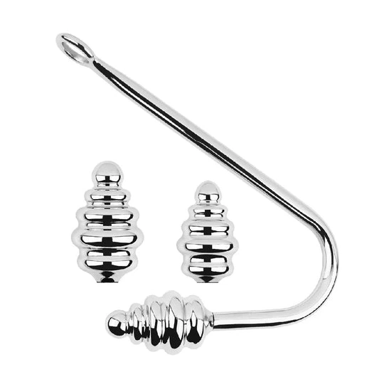 Anal Hooks Ribbed Screw-in Anal Set Hook 8826 GreatBenefit 0131